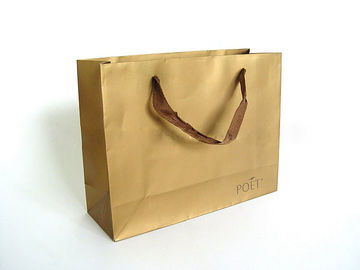 bolsas impresas de alta calidad del papel de cera del arte de Brown para hacer compras